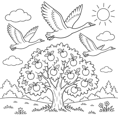 Magic Swan-Geese and Apple Tree