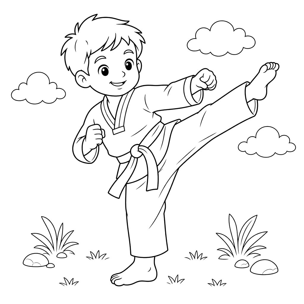 Taekwondo Coloring Page