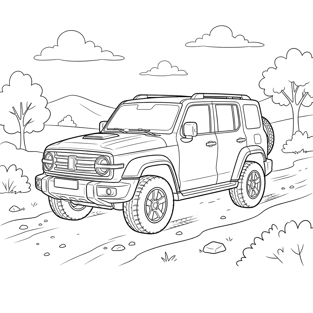 Tank 300 Car Coloring Page for Kids