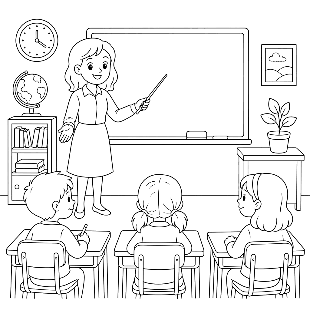 Teacher at the Blackboard