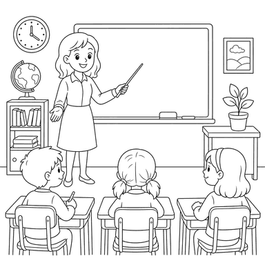 Teacher at the Blackboard