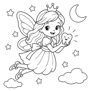Tooth Fairy Carrying a Tooth