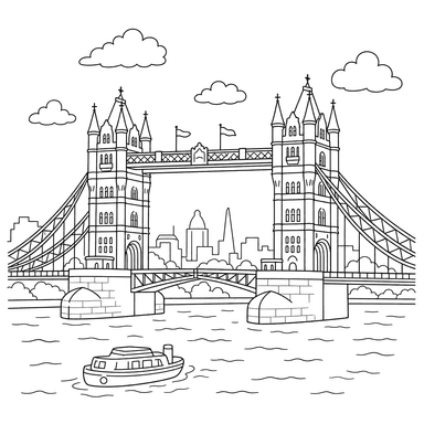 Tower Bridge London Coloring Page