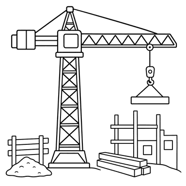 Tower Crane Coloring Page
