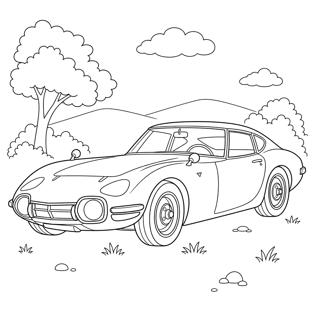 Toyota 2000GT Coloring Page