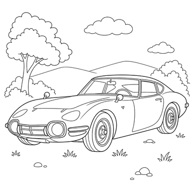 Toyota 2000GT Coloring Page