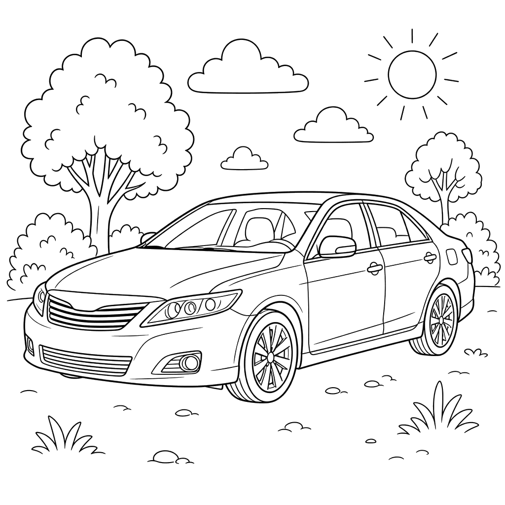 Toyota Camry Sedan Coloring Page