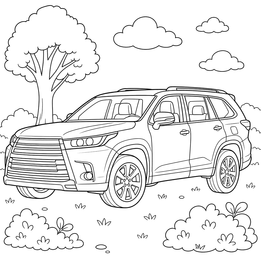 Toyota Highlander Coloring Page
