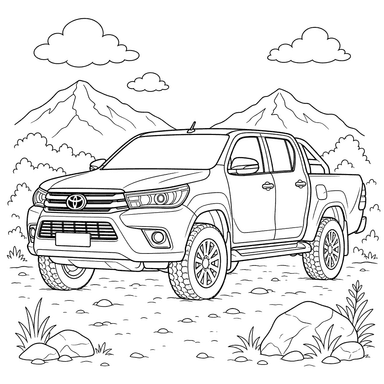 Toyota Hilux Pickup Truck Coloring Page
