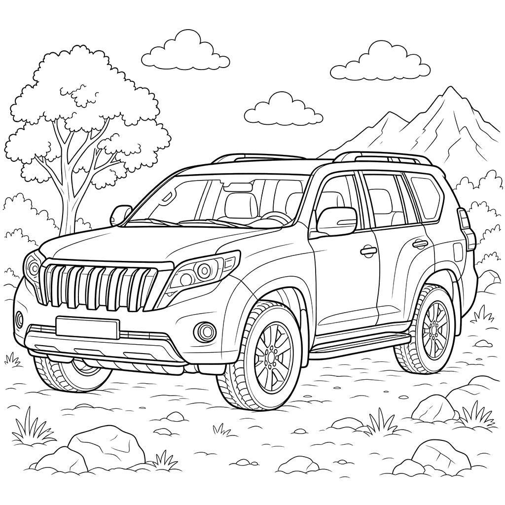 Toyota Land Cruiser Prado Coloring Page