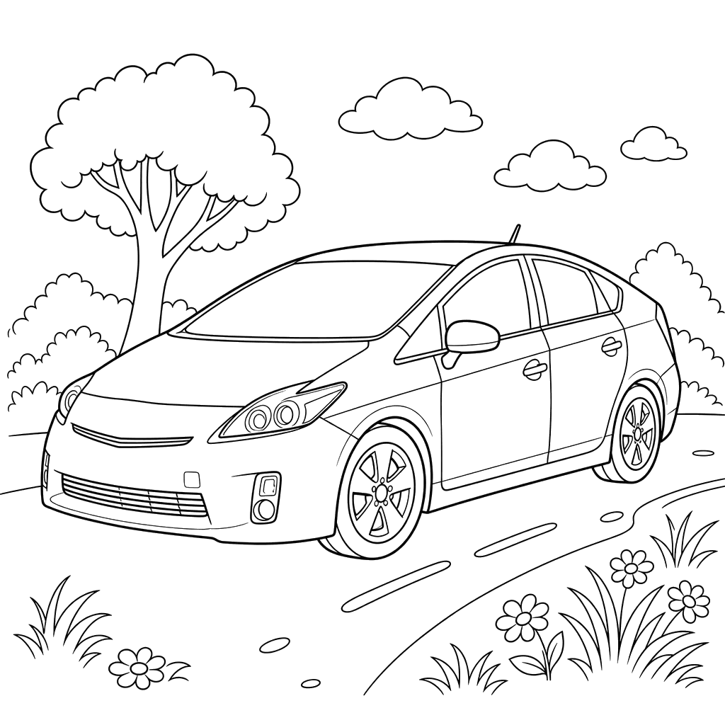 Toyota Prius Coloring Page