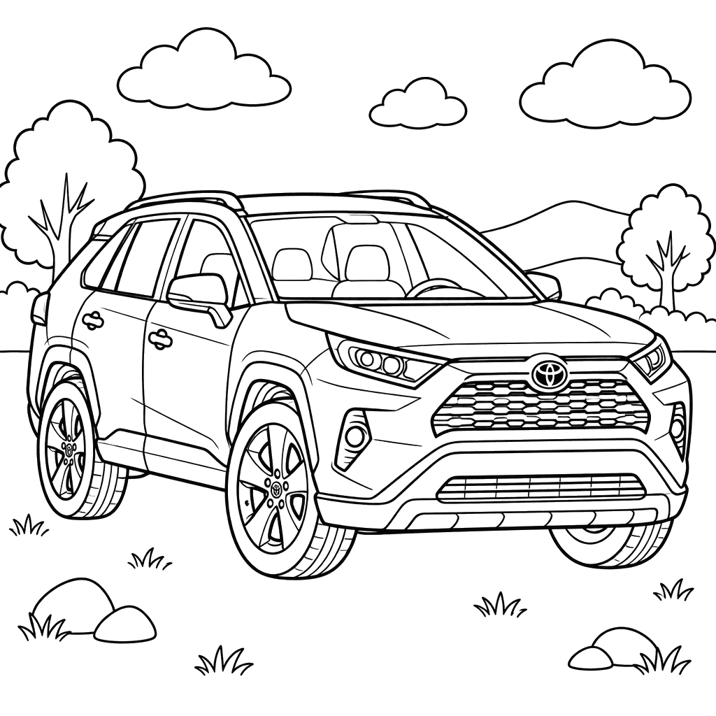 Toyota RAV4 Fifth Generation Coloring Page