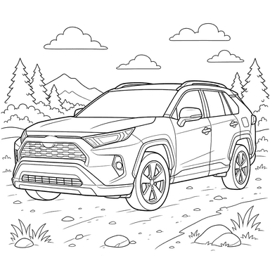 Toyota RAV4 Coloring Page