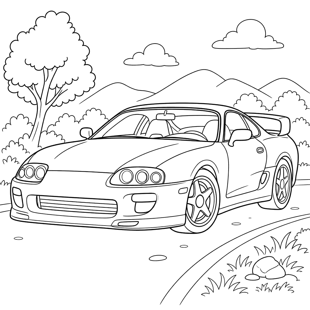 Toyota Supra Coloring Page