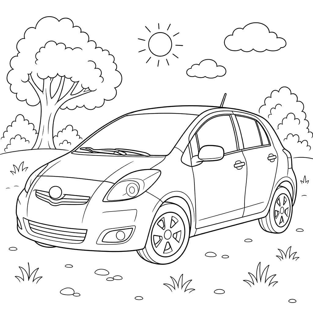 Toyota Yaris Coloring Page