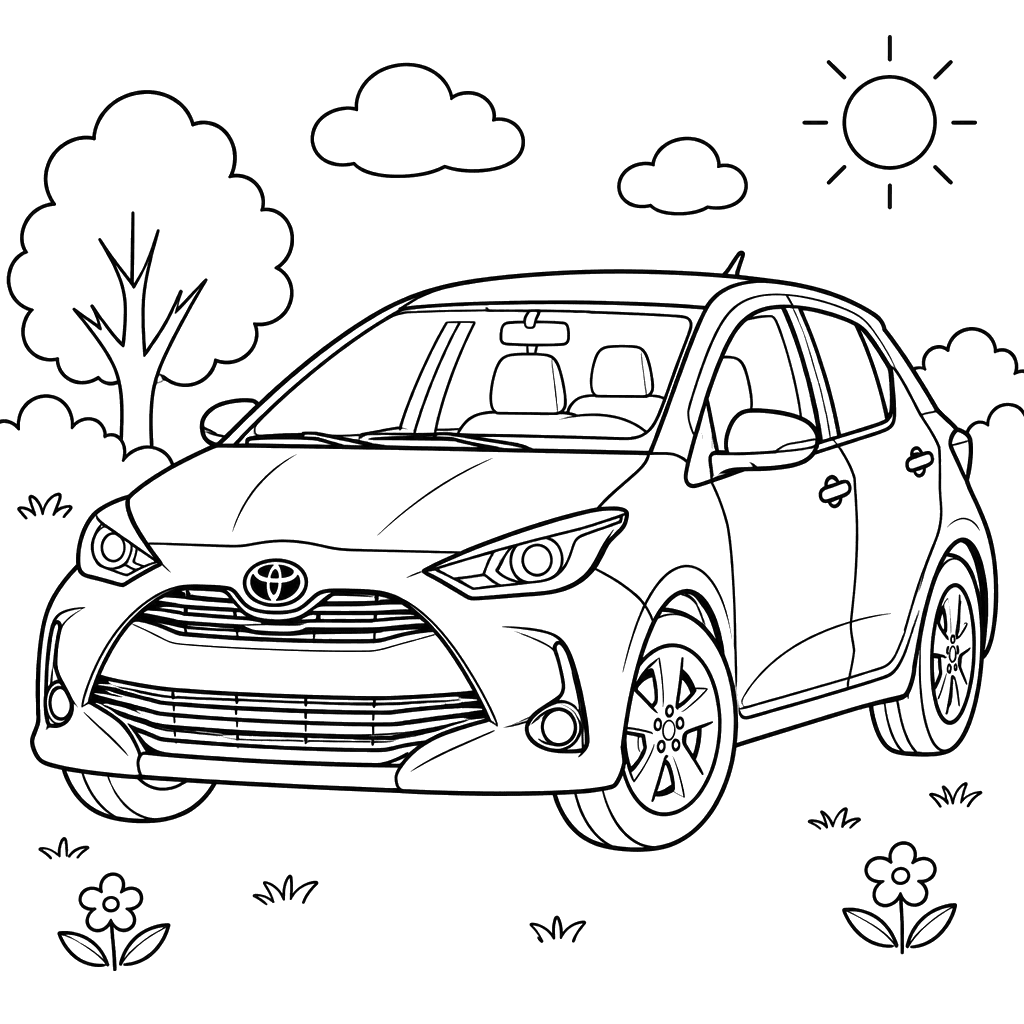 Toyota Yaris XP210 Car Coloring Page