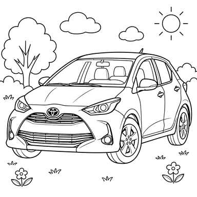 Toyota Yaris XP210 Car Coloring Page