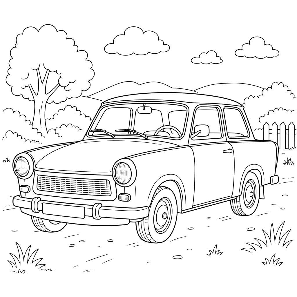 Trabant Car Coloring Page