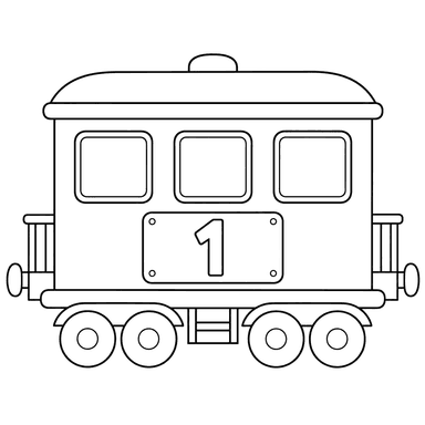 Train car number 1 coloring page