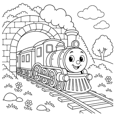 Train coming out of Tunnel