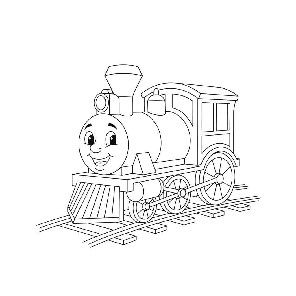Train and Railroad Coloring Page