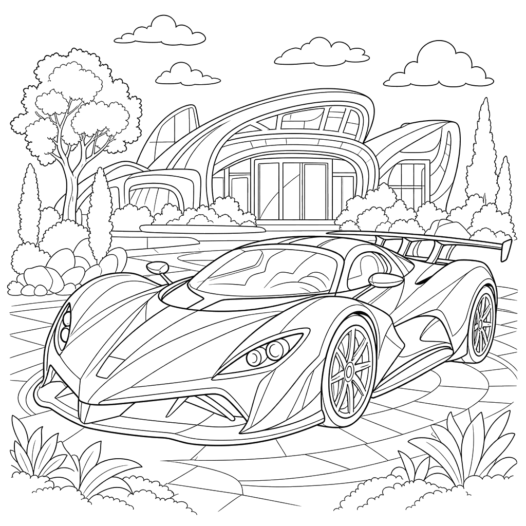 Trion Nemesis Supercar Coloring Page