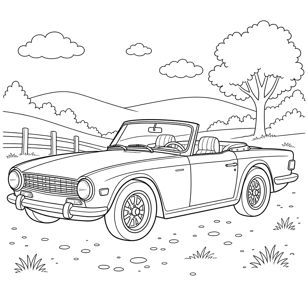 Classic Triumph TR6 Coloring Page