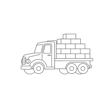 Truck Delivering Bricks Coloring Page