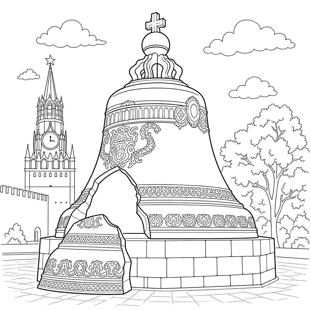 Tsar Bell in Kremlin Coloring Page