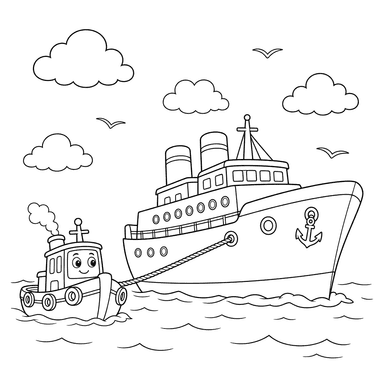 Little Tugboat Pulling a Big Ship