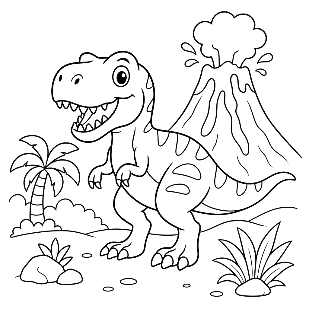 Tyrannosaurus by Volcano coloring page