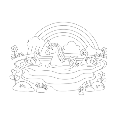 Unicorn in Rainbow Lake
