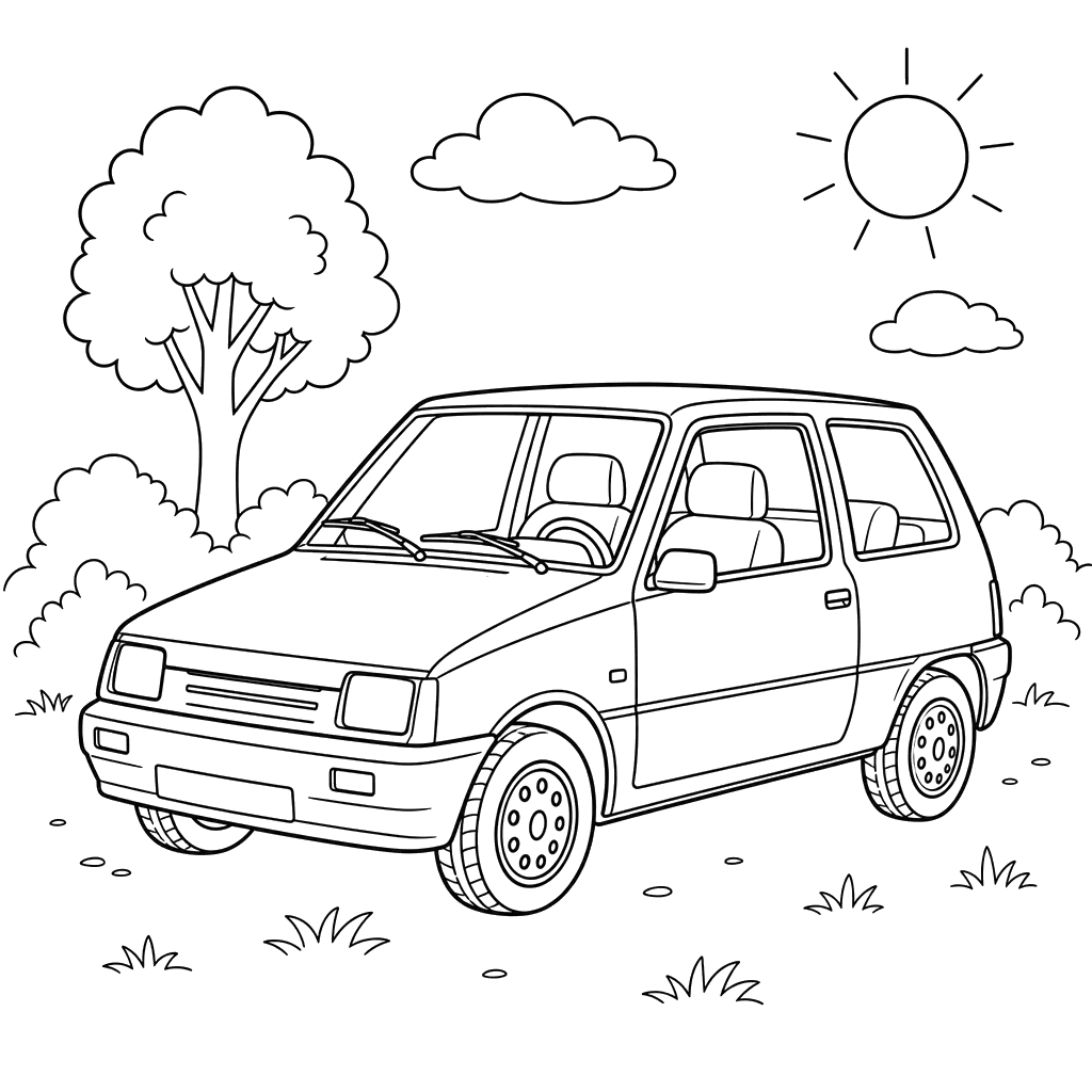 VAZ-1111 Oka Car Coloring Page