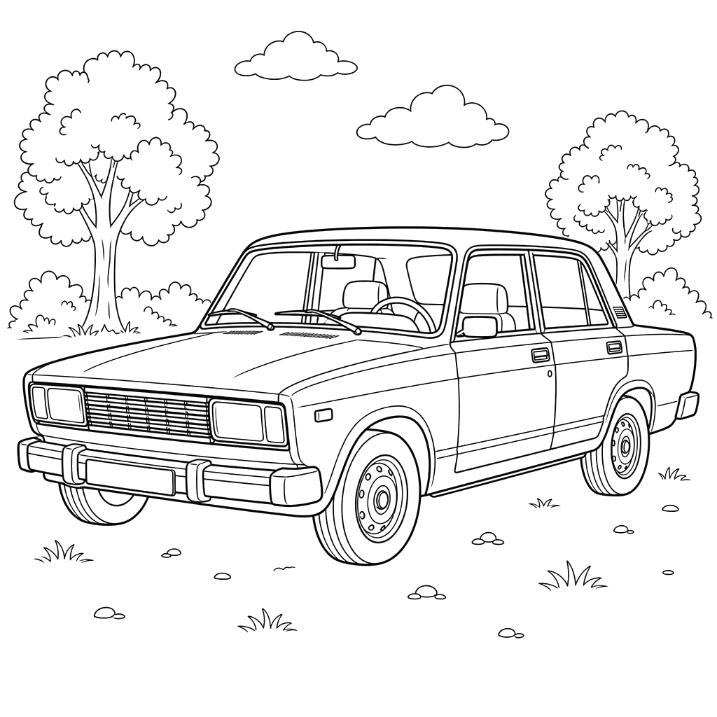 VAZ-2105 Car Coloring Page