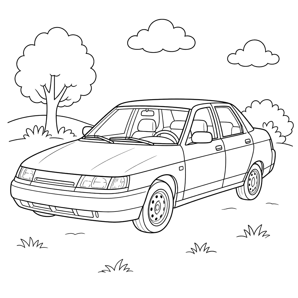 VAZ-2110 Coloring Page
