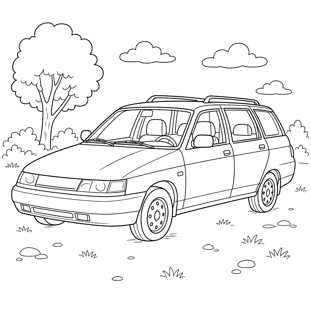 VAZ-2111 Car Coloring Page