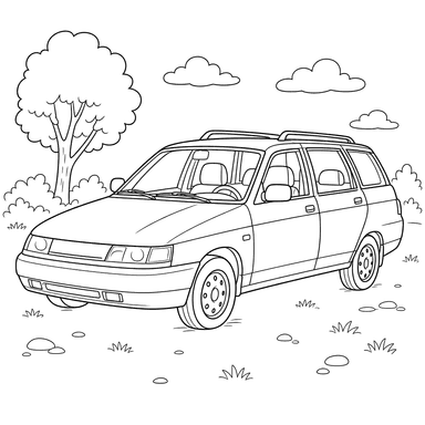 VAZ-2111 Car Coloring Page