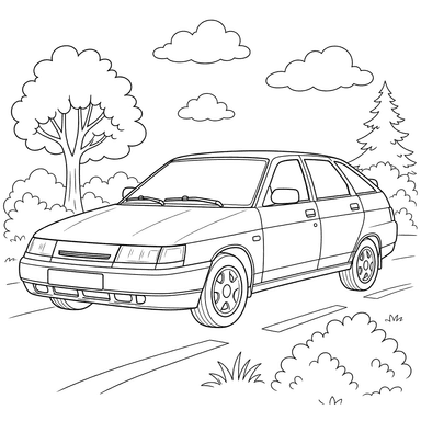 VAZ-2112 Car Coloring Page