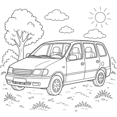 VAZ-2120 Nadezhda Minivan Coloring Page