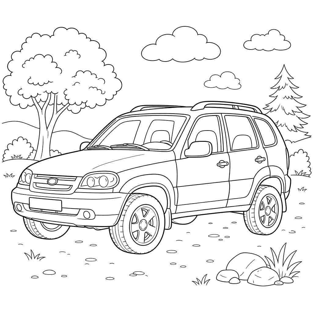 VAZ-2123 SUV Coloring Page