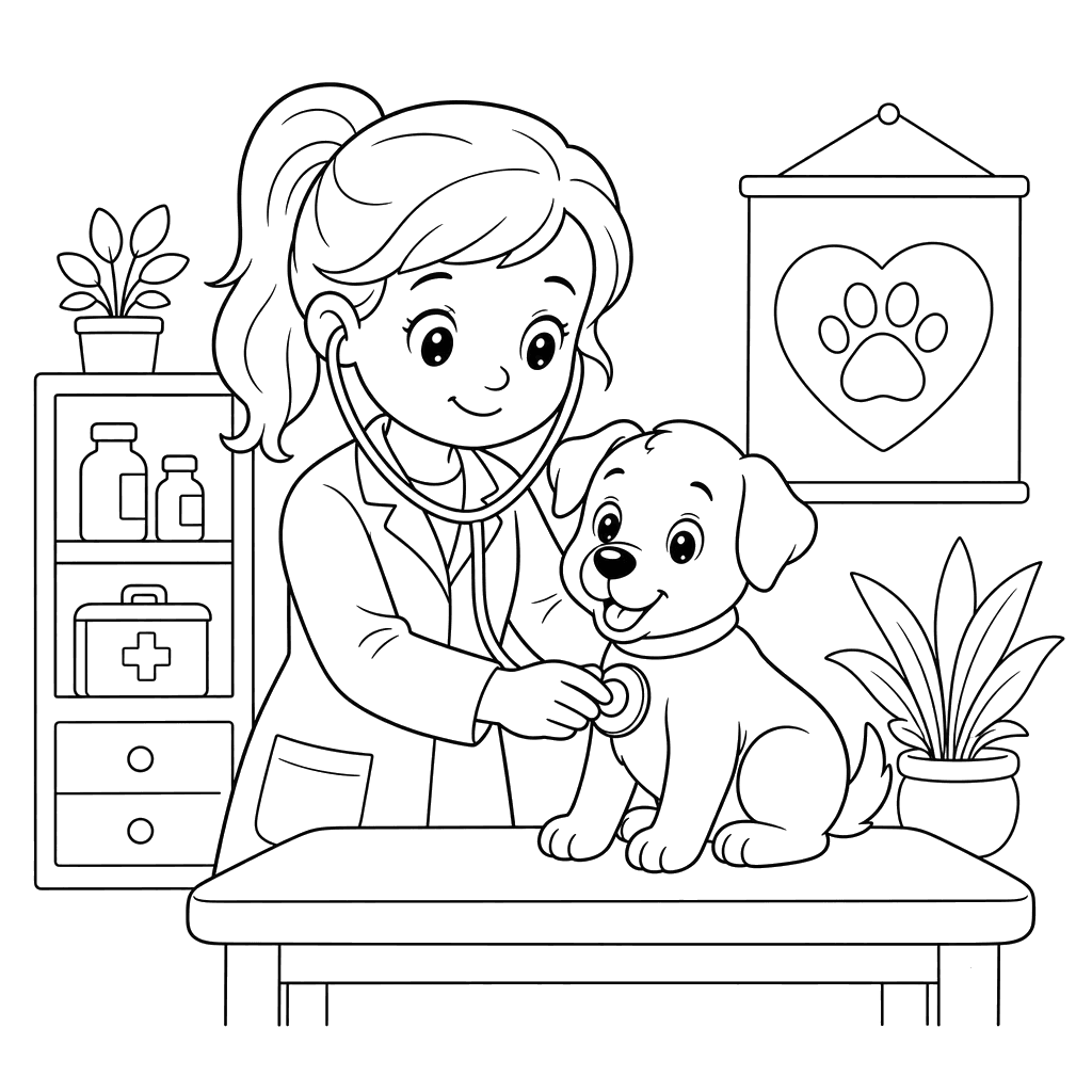 Veterinarian Caring for a Dog