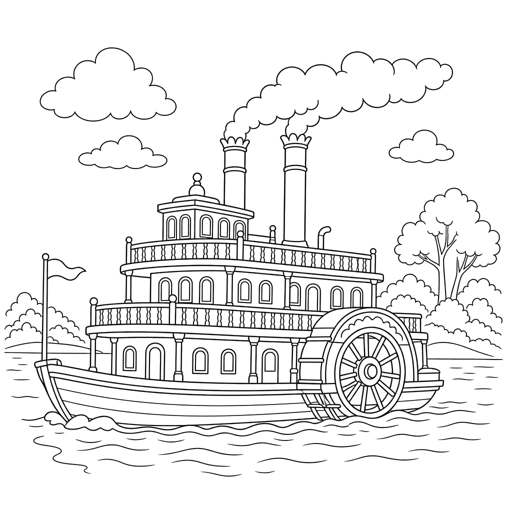 Vintage Paddle Steamer