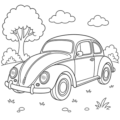 Volkswagen Beetle Coloring Page