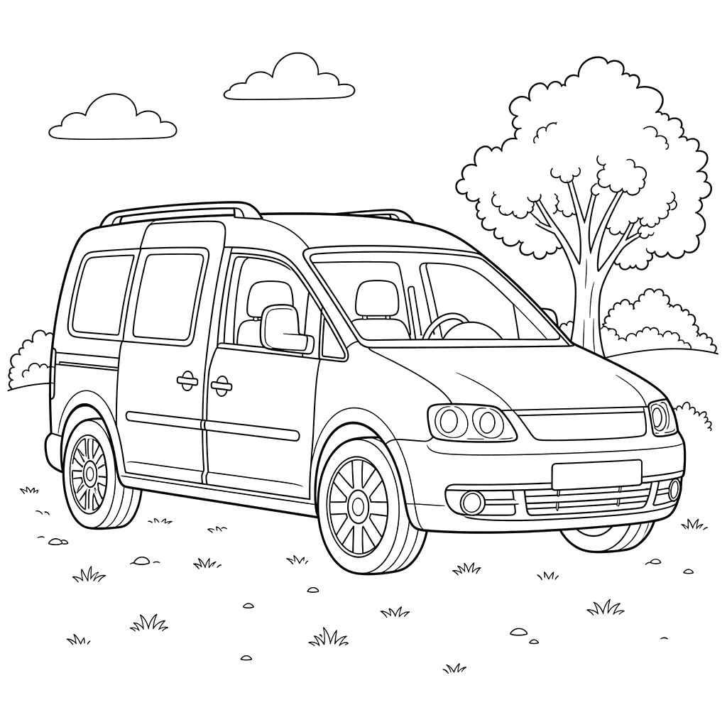 Volkswagen Caddy Coloring Page
