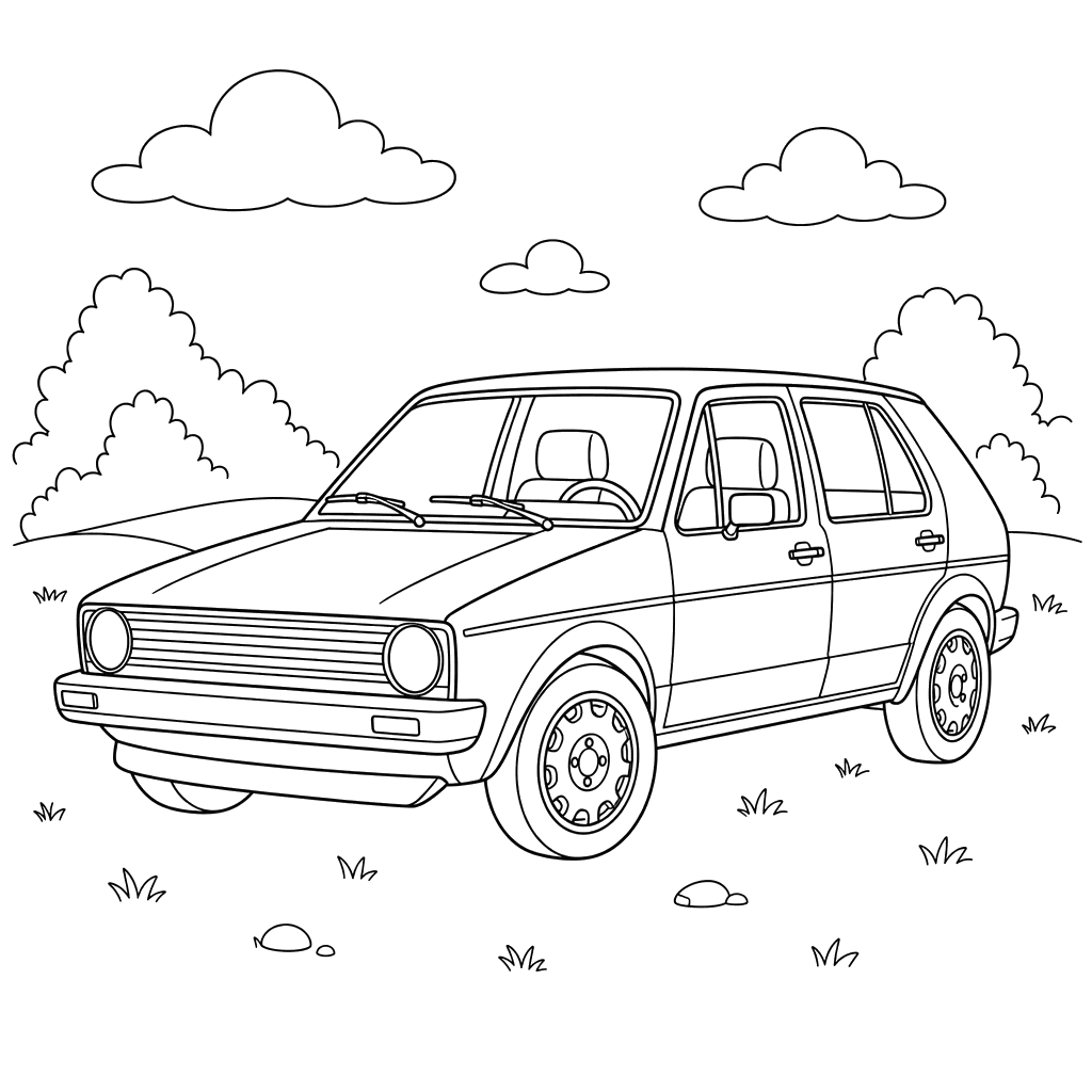 Volkswagen Golf Coloring Page