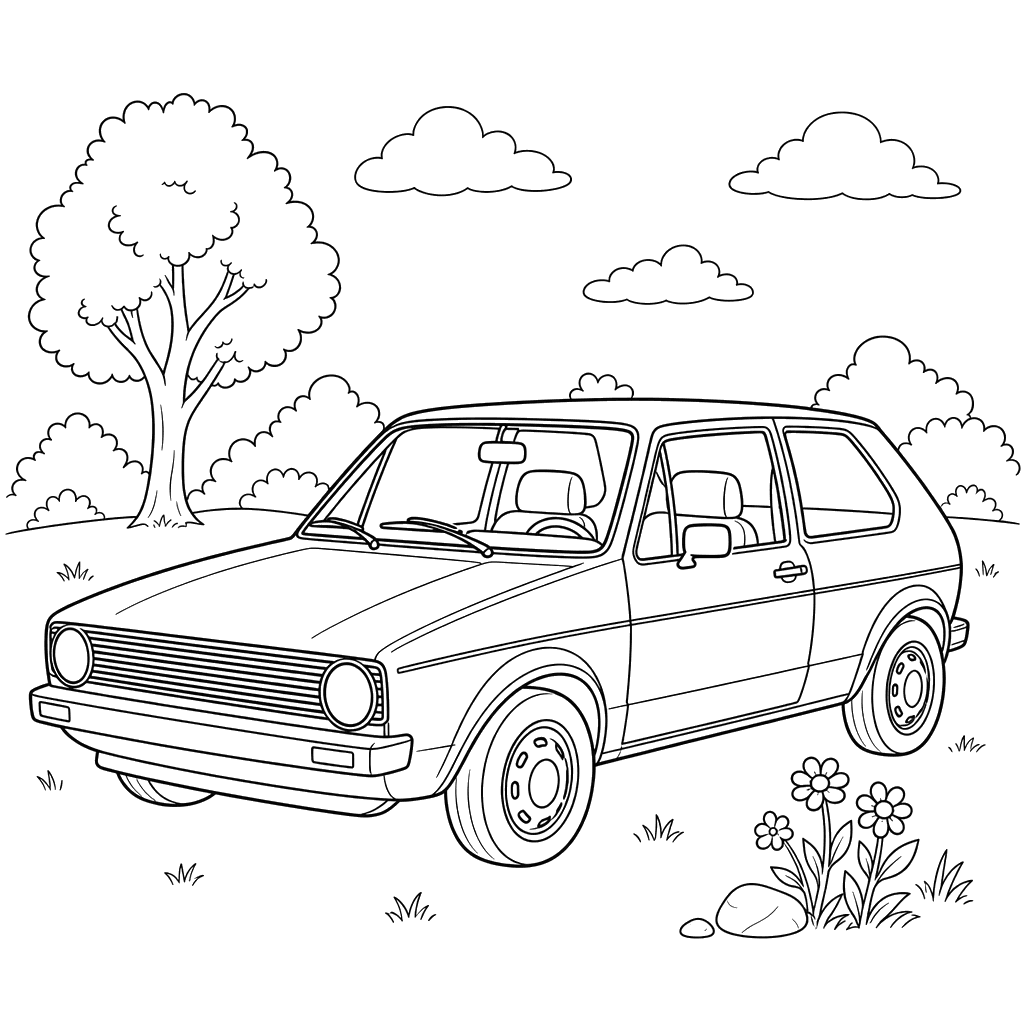 Volkswagen Golf Coloring Page