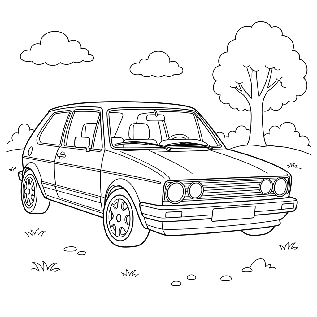 Volkswagen Golf GTI Coloring Page