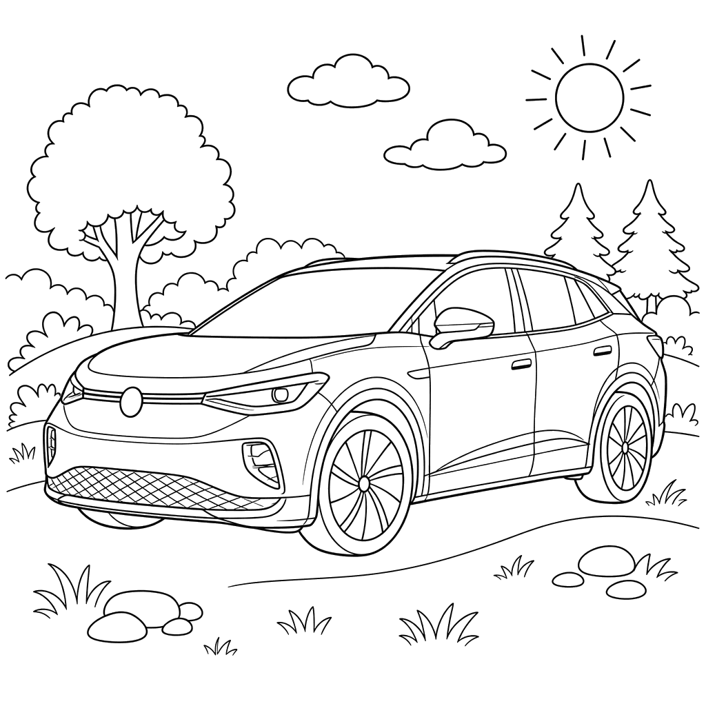 Volkswagen ID.4 Coloring Page
