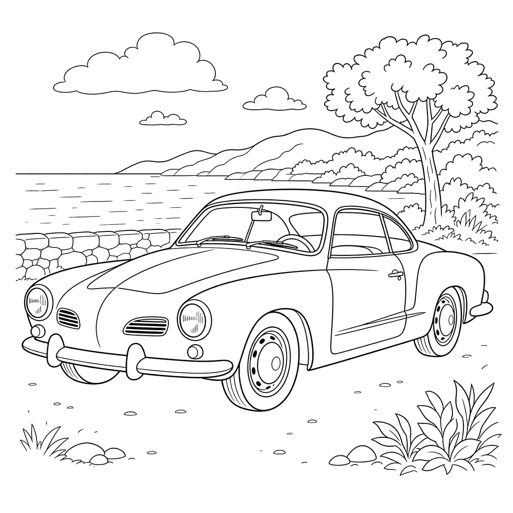 Volkswagen Karmann Ghia Coloring Page