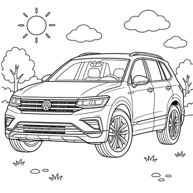 Volkswagen Tiguan Third-Generation Coloring Page